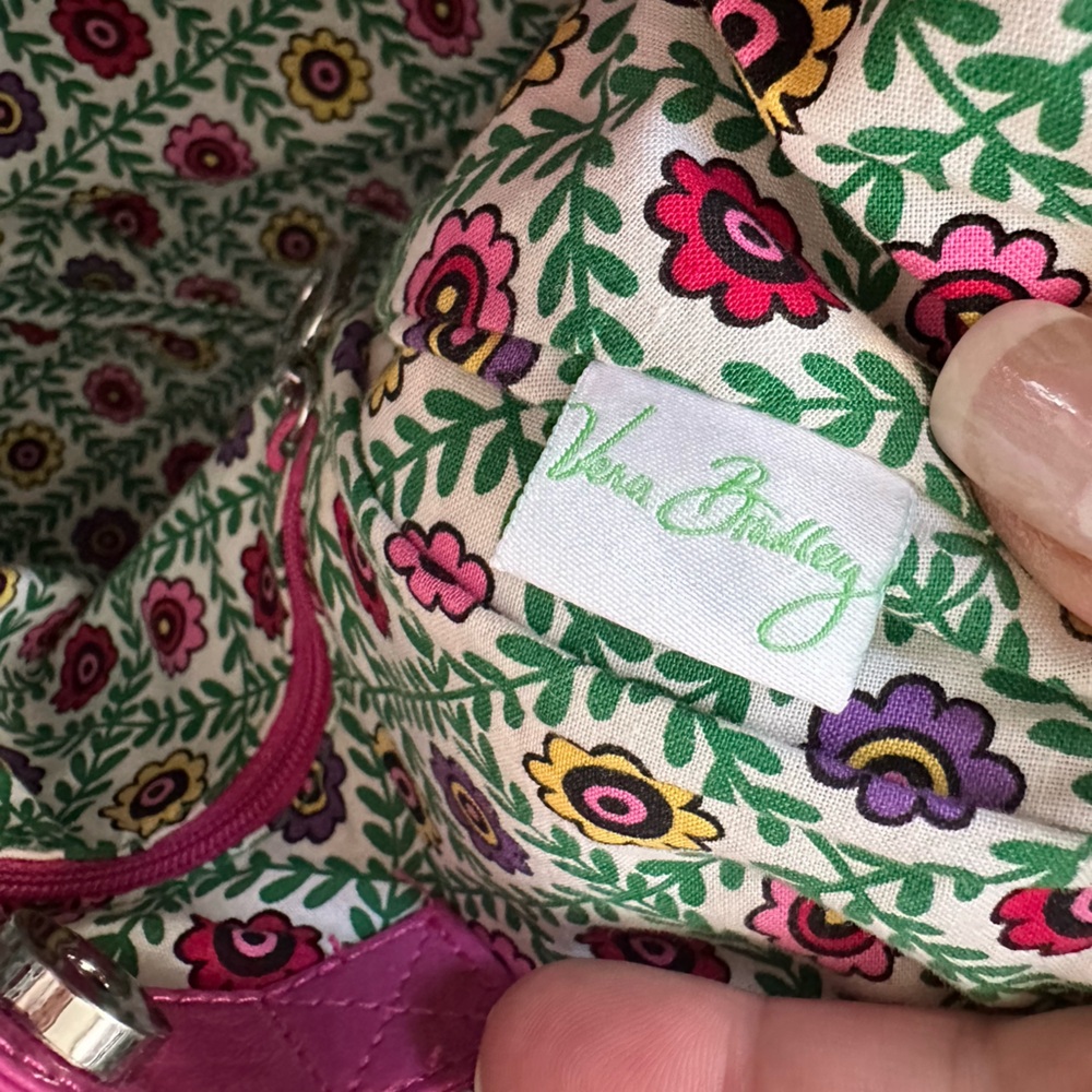 Vera Bradley Pink and Cream Shoulder Bag & Wristlet Set - Picture 11 of 16